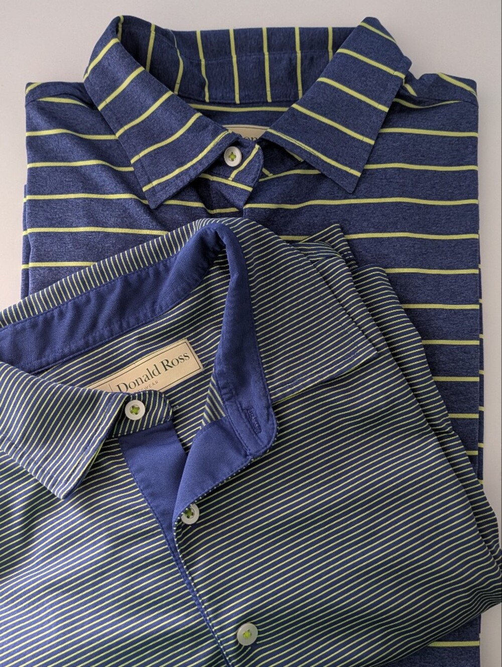 Donald Ross Sportswear Golf Polo Shirts 2 Shirts Blue Green EUC Men's Medium